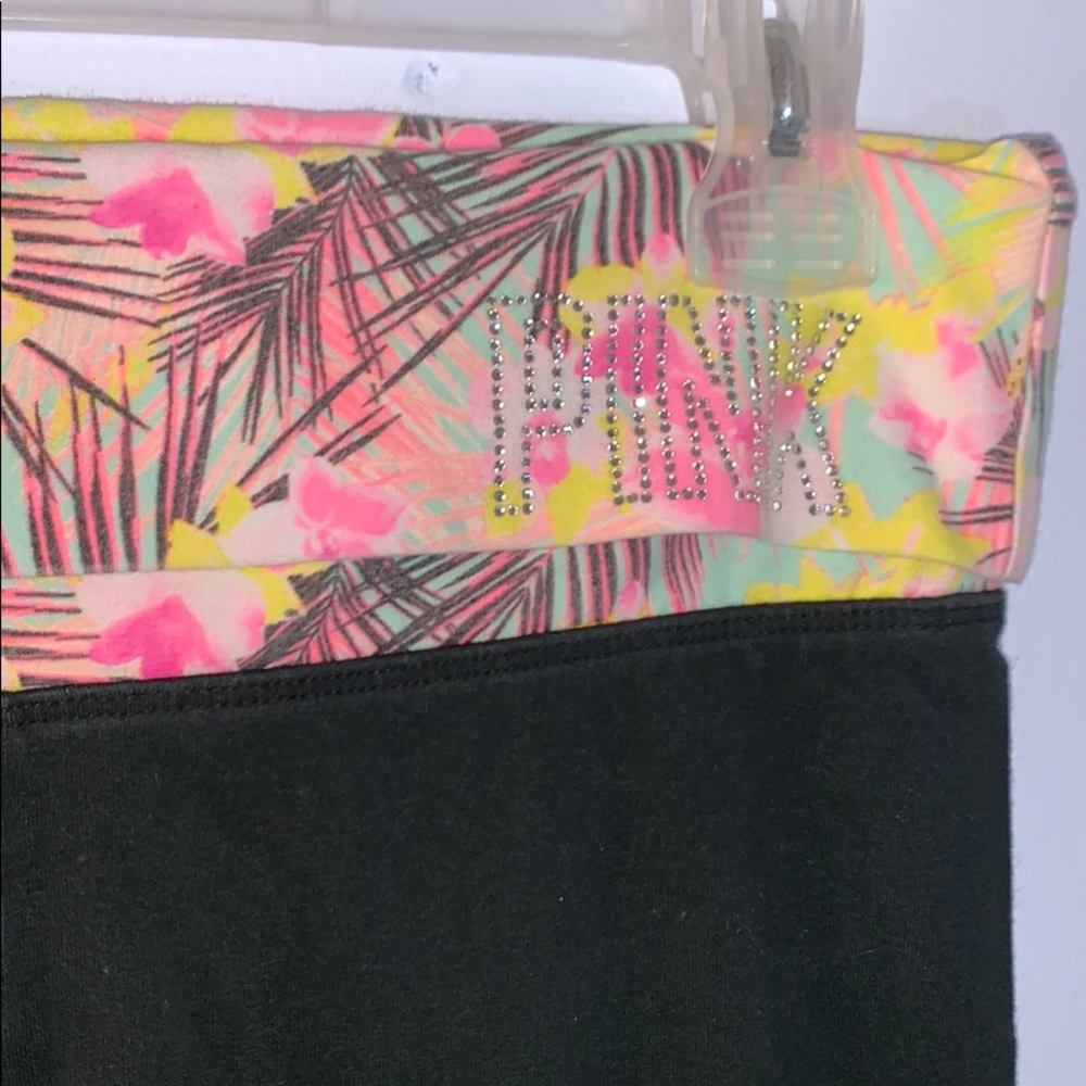 Black yoga pants with foldable waist band